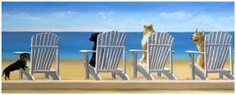 Beach Chair Tails #2 by Carol Saxe 20x8 Coastal Dogs Art Print Poster - $11.87