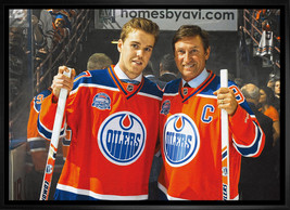 Wayne Gretzky &amp; Connor McDavid Framed Canvas - Edmonton Oilers - £169.07 GBP