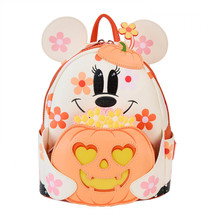 Minnie Mouse Floral Pumpkin Glow in the Dark Mini Backpack By Loungefly Orange - £67.87 GBP