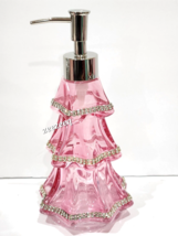 Christmas Tree Bling Pastel Pink Rhinestones Soap Lotion Dispenser GORGE... - $39.99