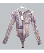Rue 21 ladies sheer long sleeve purple mesh one piece bodysuit NEW Small - £17.50 GBP