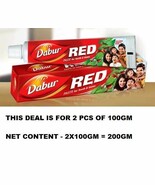 2x Dabur Red Toothpaste toothache fresh breath tooth decay bad odor 100gm - €9,52 EUR