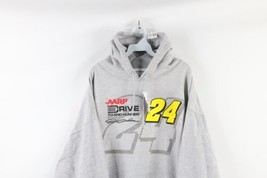 NOS Vintage NASCAR Mens 3XL Spell Out Jeff Gordon Racing Hoodie Sweatshirt Gray - £47.43 GBP