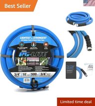 AG-LITE 3/4" x 10' Hot/Cold Water Rubber Garden Hose, 100% Rubber, Ultra... - $44.11