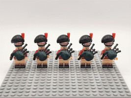 The Scottish British Highlander Bagpipers 5 Custom Bricks Toys - $10.89