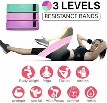 Set of 3 Exercise Resistance Bands for Legs Booty Butt Hips Workout Fitness - £11.43 GBP