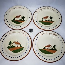 Set of 4 Dartmouth Pottery Devon Motto Cottageware 6.5&quot; Bread Plates Eng... - £15.68 GBP