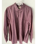 Haggar Mens Dress Shirt sz XLT Maroon Plaid Button Up Lightweight Stretc... - $19.18 CAD