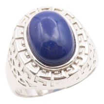 925 Sterling Silver Vintage Ring Lapis Lazuli Statement Band  Sz 11  RG3... - $69.75