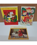 Unused Vintage Greetings 2 Christmas Cards &amp; 14 Santa Postcards - $6.85