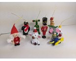 Lot Of (8) Vintage Wooden Christmas Toy Hanging Ornaments - $69.29