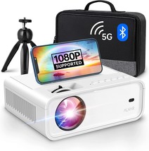 Mini Projector with 5G WiFi and Bluetooth W/ Tripod &amp; Bag, ALVAR 9000 Lumens - £81.60 GBP