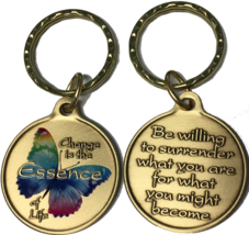 Change Essence of Life Color Butterfly Surrender Keychain Bronze  Key Chain - £13.34 GBP