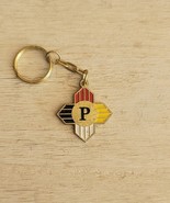 Vintage Brass Plated Keychain Enamel Paint Cross - $37.23 CAD