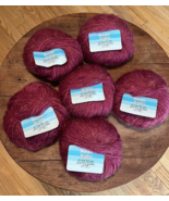 Yarn Bucilla HALO Wool / Acrylic / Nylon  Balls Crafts Maroon with gold ... - $651.74 MXN