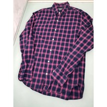 Bonobos Men Shirt Long Sleeve Lightweight Button Up Pink Blue Slim Fit Small S - £15.57 GBP