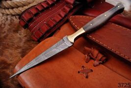 Custom Double-Edged Military Damascus steel Dagger boot Knife Camel Bone... - $26.68