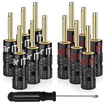 GearIT Banana Plugs for Speaker Wire (6 Pairs, 12 Pieces), Pin Plug Closed Screw - £27.79 GBP