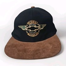Vtg Chevy Trucks KC Hat Cap Blk Brown Suede Chevrolet Embroidered Leathe... - $14.80
