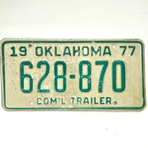 1977 United States Oklahoma Commercial Trailer License Plate 628-870 - £14.49 GBP