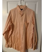 Lanesboro Button-Down Solid Orange Long Sleeve Shirt Mens Size 16 1/2  3... - £10.44 GBP