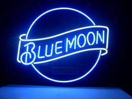 Blue Moon Real Glass Light Neon Sign 16&quot;x16&quot; - $139.00