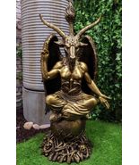 Large Gold Tone 3 Feet Oversized Sabbatic Goat Baphomet Statue - $10,822.32 MXN