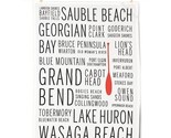 Lake Huron Tea Towel 100% Cotton 20&quot; x 28&quot; Cottage Town Names Beach Water - $19.79