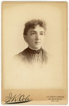 Circa 1880&#39;S Cabinet Card Lovely Woman Wearing Smart Dress Cole New York, NY - £7.60 GBP