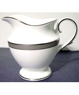 Lenox Onyx Frost Creamer Footed 8 oz. Platinum Trim USA New No Box - $32.18