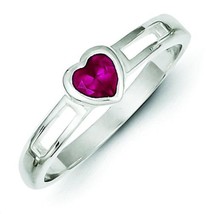 Sterling Silver Red CZ Heart Ring - £21.97 GBP
