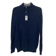 Izod Blue Knit Sweater Size Mens Medium NEW Long Sleeve Mock Neck Pullover - £14.94 GBP