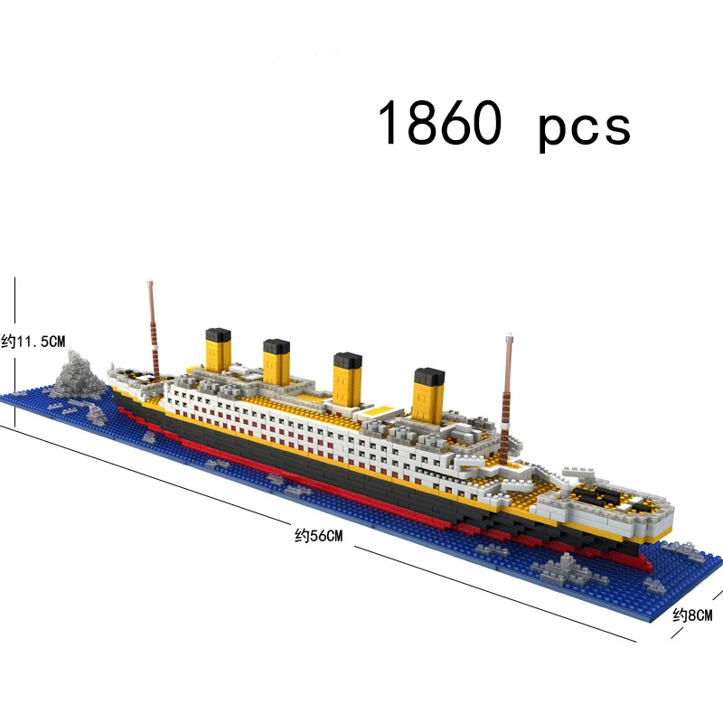 Sporting RMS Titanic 3D Cruise Ship Boat Model Building Kits Big DIY Diamond Blo - £24.37 GBP