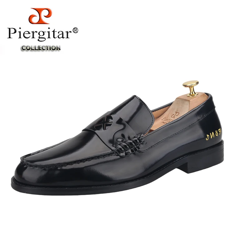 Handmade Black Cow Leather Men&#39;s Loafers Classic Men Moccasin Gold Color... - $277.09