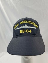 vintage &quot;USS WISCONSIN BB-64&quot; Patch BALL CAP  US MILITARY SNAPBACK usa U... - $9.50