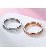Channel Set White Sapphire Stacking Ring Unisex Ring 18k Rose Gold / Silver - $65.99