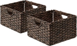 Rectangular, Mocha Brown, 2-Pack Seville Classics Foldable Handwoven Cube - £35.16 GBP