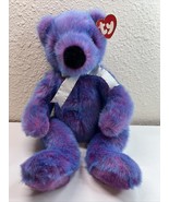 TY 1999 PURPLEBEARY the BEAR PLUSH BEANIE BUDDY -RETIRED -RARE -NEW - $13.03 CAD