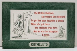 Rhymelets Postcard 1910 Old Mother Hubbard Bare Cupboard Bare Daughter B1 - £9.55 GBP