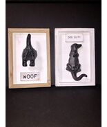 2 Mud Pie Dog Tail Leash Holder Iron Hook Wall Decor Woof Dog Duty Frame... - $35.00