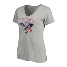 NEW NFL New England Patriots Womens V-neck T-shirt gray sz S or M short ... - $9.95