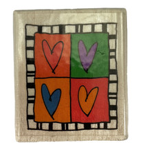 Valentine Four Hearts Graphic Rubber Stamp Uptown Lori Walters D2038 Vintage New - $4.97