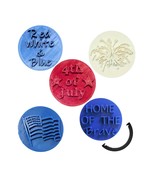 Happy 4th Of July Set Of 6 Cookie Stamp Embossers Made In USA PR9075 - $22.47 CAD