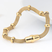 High quality Three Color stainless steel clasp Bracelets with charms cable mesh  - £11.31 GBP