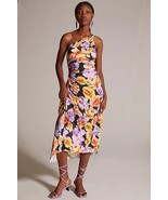 NWT Anthropologie Geisha Designs Asymmetrical Midi Dress Purple Orange F... - $100.00