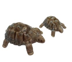 Vintage Wade of England Brown Tan Turtle Tortoise Porcelain Figurines Set of 2 - £14.19 GBP