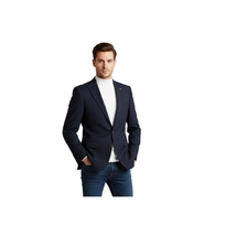 Mens Jacket Turkey Flannel Peak Lapel One Button 20-02 Navy Wessi JValintin image 5