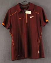 EUC Virginia Tech VT Logo NIKE Dri Fi Short Sleeve Golf Shirt Maroon Ladies LG - £9.22 GBP