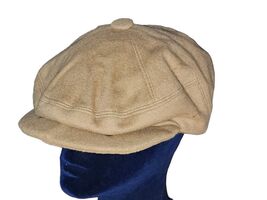 Original Loden Impragnifrt 100% Wool Tan Newsboy Gatsby Cap Sz L Made In... - €15,27 EUR