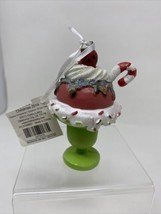 Dreamin&#39; of Ice Cream Bowl Candy Cane Christmas Ornament Sweet Treats - £12.60 GBP